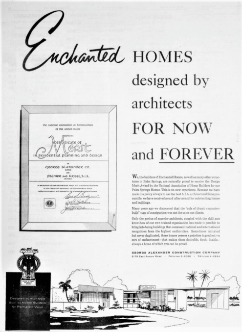 This Enchanted Homes advertisement appeared in the March 7, 1958 issue of the Desert Sun newspaper.